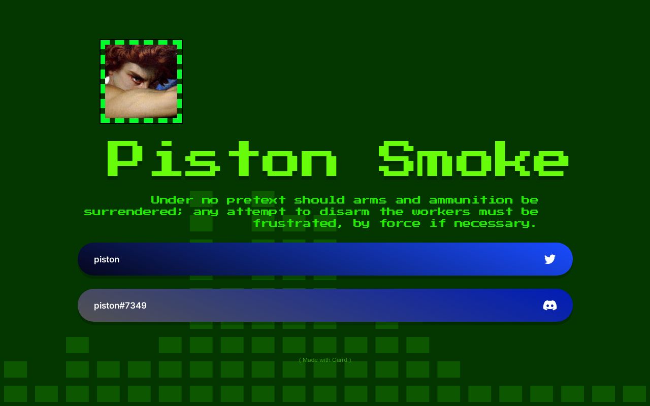 Carrd profile picture for @piston